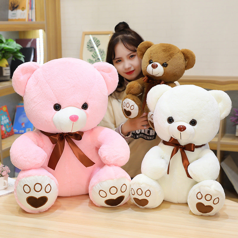 Sitting Teddy Bear Plush Toy Cute Ribbon Hug Bear Doll