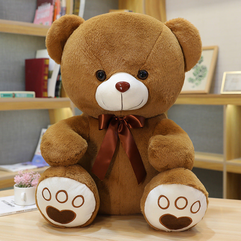 Sitting Teddy Bear Plush Toy Cute Ribbon Hug Bear Doll